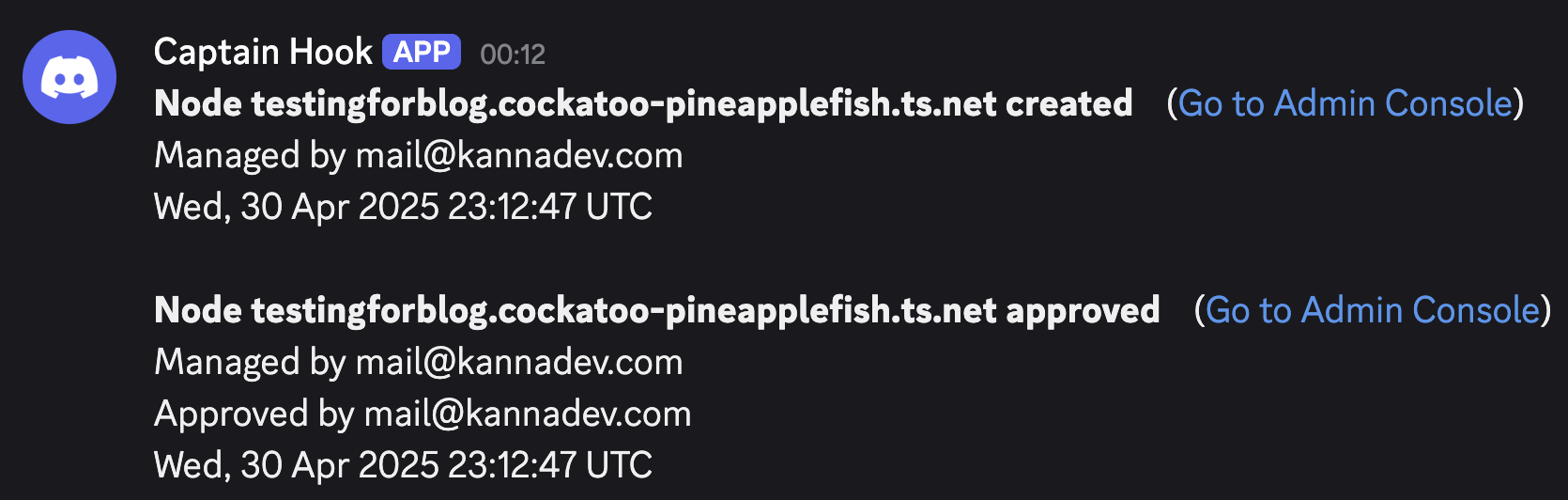 Webhook notifying about host being created